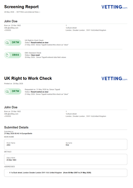 SIA Check Sample Report